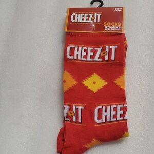 Cheez It Red Crew Socks For Men Shoe Size 6-12 NWT Novelty